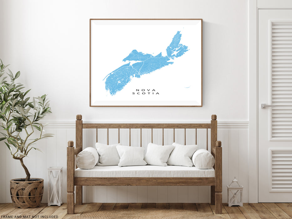 Nova Scotia map art print by Maps As Art.