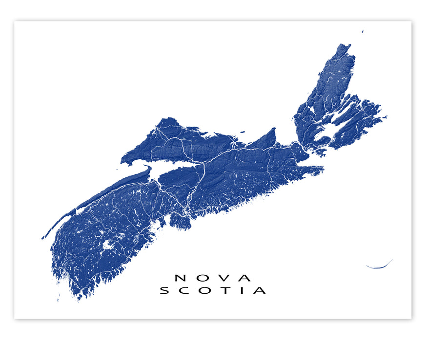Nova Scotia map art print by Maps As Art.