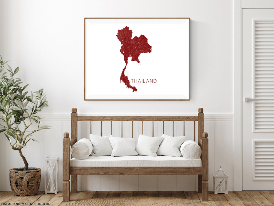 Thailand country map print by Maps As Art