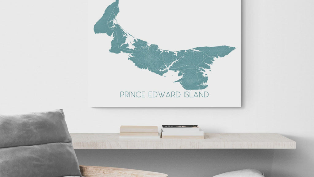 Prince Edward Island map print video by Maps As Art.