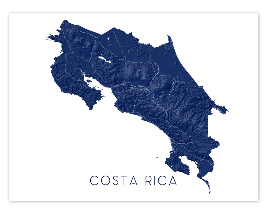 Costa Rica map print by Maps As Art.