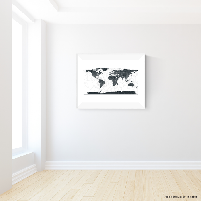 World Map Print, Geometric