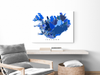 Iceland map art print in blue shapes designed by Maps As Art.