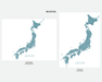 Japan map print in Marine by Maps As Art.