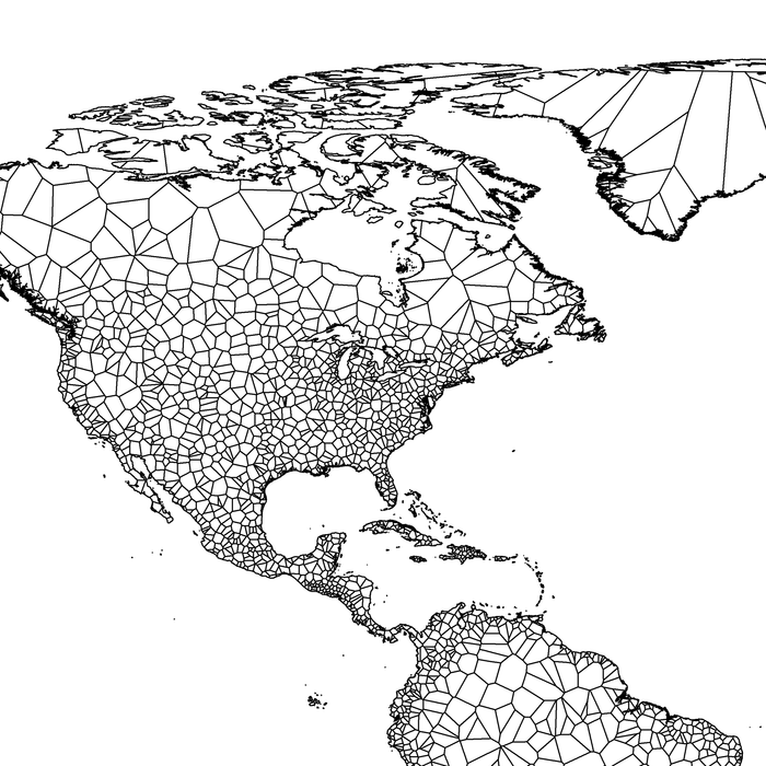 Geometric map of the world designed by Maps As Art.