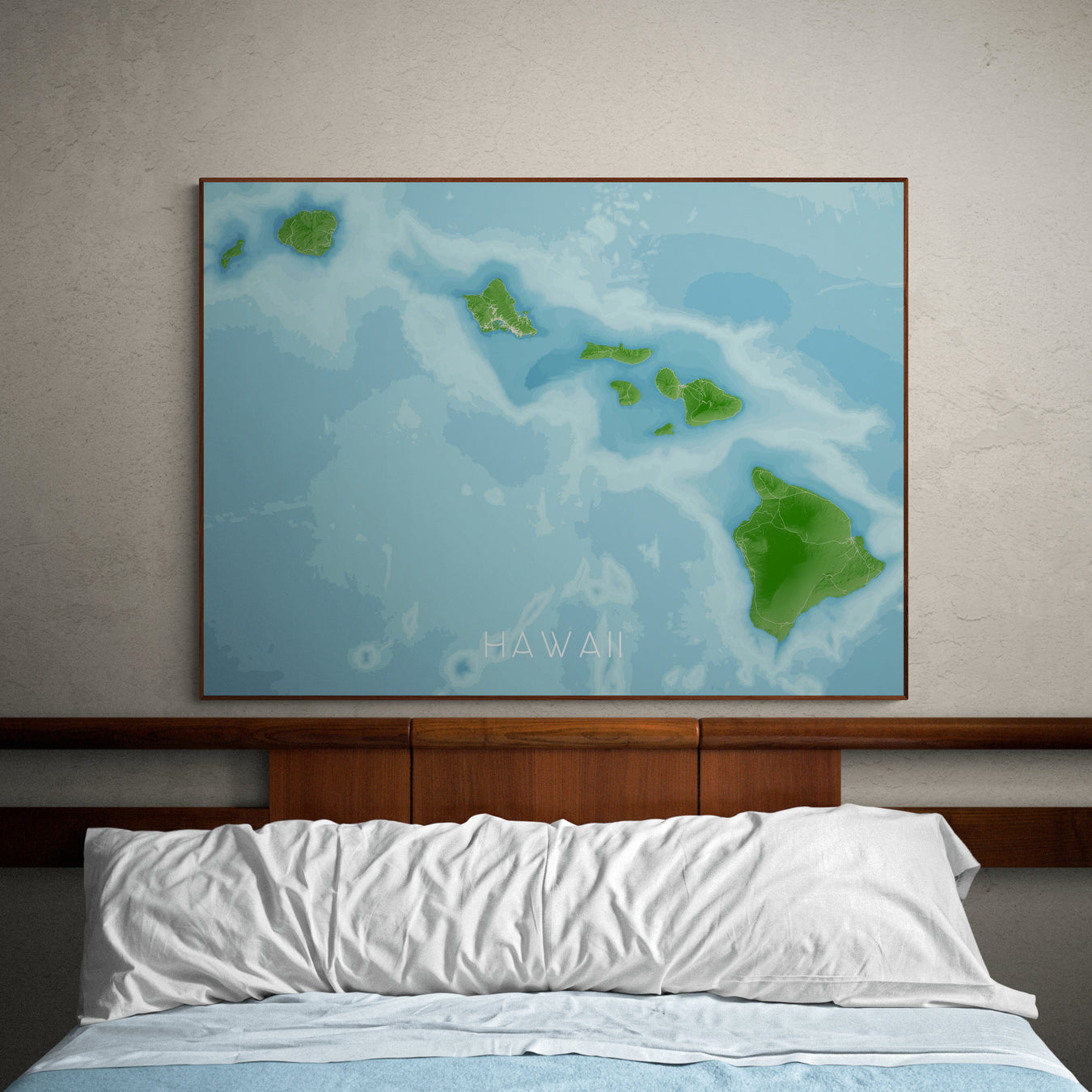 Hawaiian Islands map prints and posters by Maps As Art.