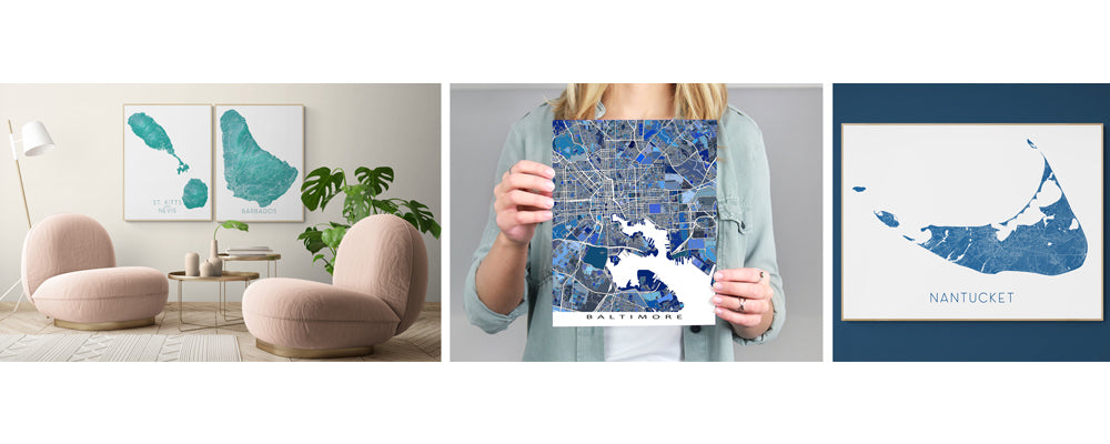 Maps As Art map art prints and posters.