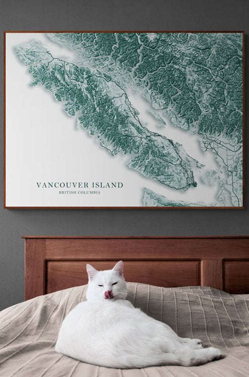 Vancouver Island map prints and posters designed by Maps As Art.