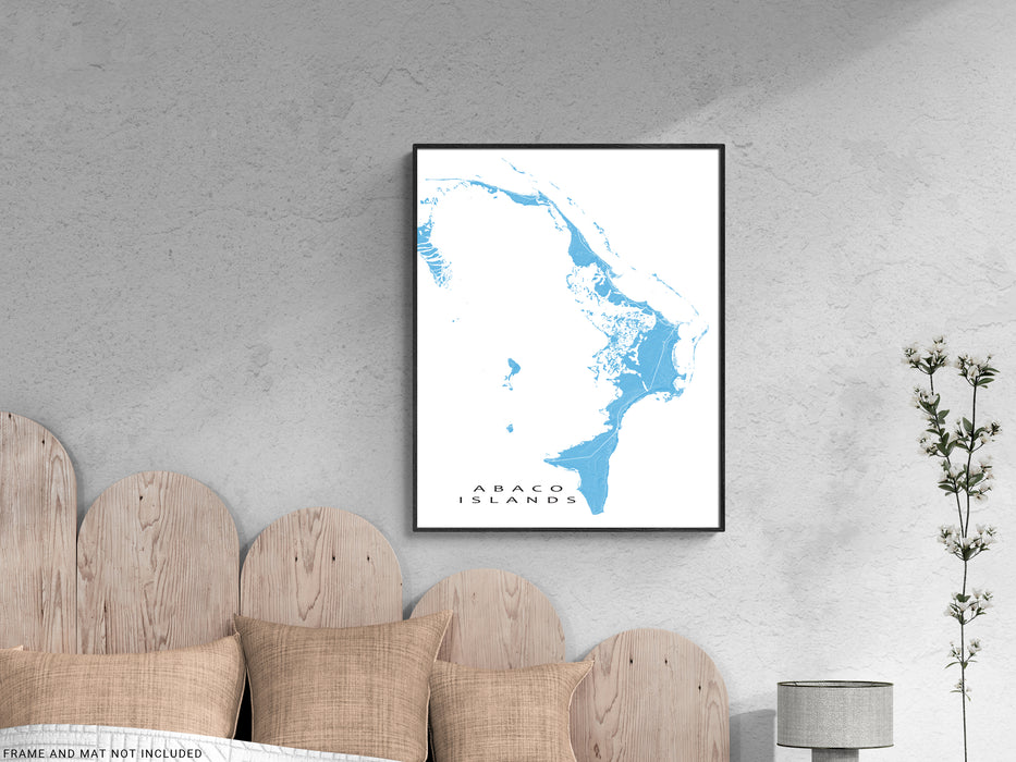 Abaco Islands map print by Maps As Art.