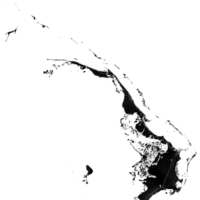 Abaco Islands Map Print: Black & White Bahamas Wall Art Poster