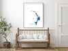 Abacos The Bahamas map print in Turquoise by Maps As Art.