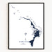 Framed map of Abacos, The Bahamas on a white background