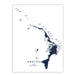 Map of Abacos, The Bahamas with island names on a white background