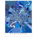Map of Ahmedabad in blue color scheme