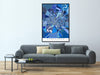 Ahmedabad, India map art print in blue shapes from Maps As Art.