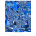 Colorful map of Akron with a geometric design