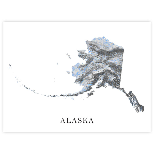 Map of Alaska on a white background