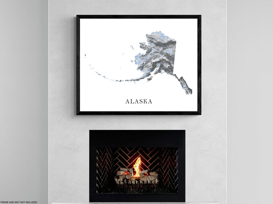 Alaska state map print by Maps As Art.