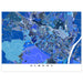 Map of Albany in blue tones on a white background