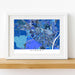 Framed map of Albany on a white wall