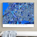 Framed map of Albuquerque on a wall above a white surface with a gray towel.