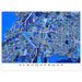 Map of Albuquerque in blue tones on a white background