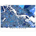 Map of Amsterdam in blue and white