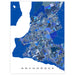 Map of Anchorage with a blue color gradient on a white background