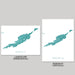 Two maps of Anguilla, one in landscape and one in portrait orientation, on a gray background.