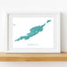 Framed map of Anguilla on a white wall