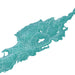 Map of a region with teal color on a white background