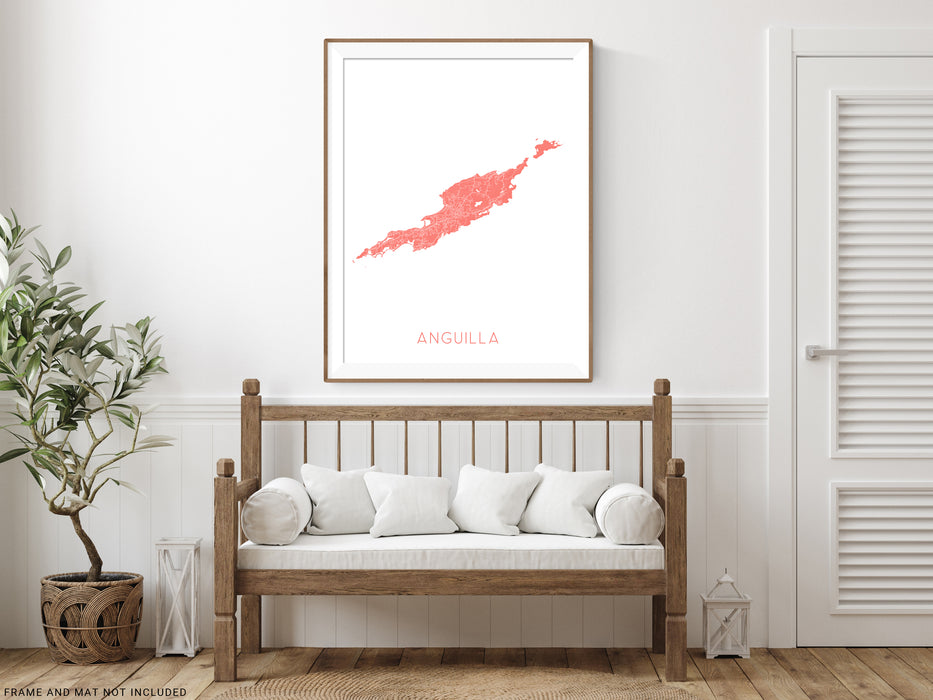 Anguilla island map print by Maps As Art.