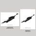 Two black and white maps of Anguilla, one in landscape and one in portrait orientation, on a gray background.