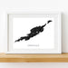 Framed map of Anguilla on a white background