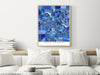 Ann Arbor, Michigan map art print in blue shapes from Maps As Art.