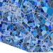 Map of a city with a blue mosaic pattern