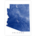 Map of Arizona in blue on a white background