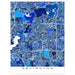 Map of Arlington in blue tones on a white background