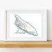 Framed map of Aruba on a white background