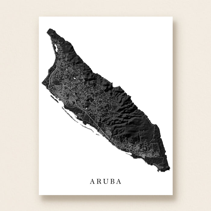 Map of Aruba on a white background