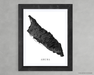 Aruba island map print with a black and white topographic landscape design by Maps As Art.