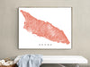 Aruba map print with natural landscape and main roads designed by Maps As Art.