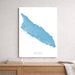 Map of Aruba on a white background, framed and leaning against a wall.