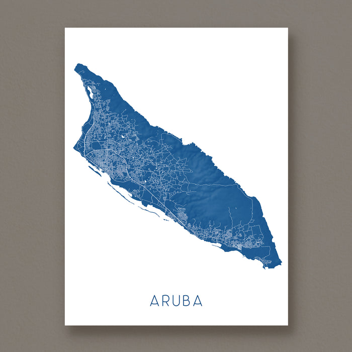 Map of Aruba on a white background with 'Aruba' text below.