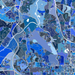 Map of a city with blue and black color coding