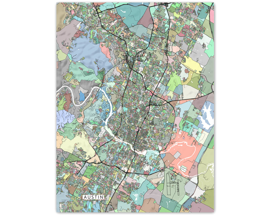Austin Tx Map With Towns J. Foster Ashburn, City Plan Of Austin,