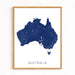 Framed map of Australia on a white wall