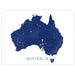 Map of Australia in blue on a white background