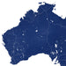 Map of Australia in blue on a white background
