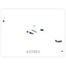 Map of the Azores islands on a white background
